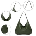 thumbnail image 2 of Stylago Slouchy Shoulder Bags Soft Leather Versatile Underarm Handbag Adjustable Button Strap Large Stylish Tote Purses Green, 2 of 5