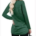 thumbnail image 4 of Abcnature Long Sleeve Solid Pullover T-Shirt Tops For Women Autumn Winter O-Neck Side Split Sweatshirt Ladies Casual Loose Tunic Blouse Tops Green XL, 4 of 4