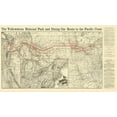 thumbnail image 2 of Rand McNally 14x10 Black Ornate Wood Framed with Double Matting Museum Art Print Titled - Northern Pacific Railroad, Yellowstone Route 1897, 2 of 4