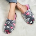 thumbnail image 2 of Kilaqueen Fashion Printed Winter Warm Slippers for Women, Cozy Fuzzy Scuff Slippers Slip-On Memory Foam House Shoes Outdoor Indoor, Christmas Gifts, 2 of 7