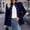 Navy, variant on WIZUTIZ Women's Double Breasted Blazer Coat Stand Collar Long Sleeve Solid Color Winter