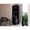 Black, variant on Space - Saving Black Corner Bar Cabinet 71" Tall with 8 Cubbies 2 Shelves for Bar Rooms