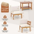 thumbnail image 3 of Costway 10 PCS Acacia Wood Patio Furniture Set with Cushions and 2-Tier Coffee Table, 3 of 9