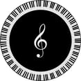 thumbnail image 2 of facefd Musical Note Black White Piano Key Printed Round Carpets Area Rugs for Home Living Room Bedroom Floor Decoration, 2 of 5