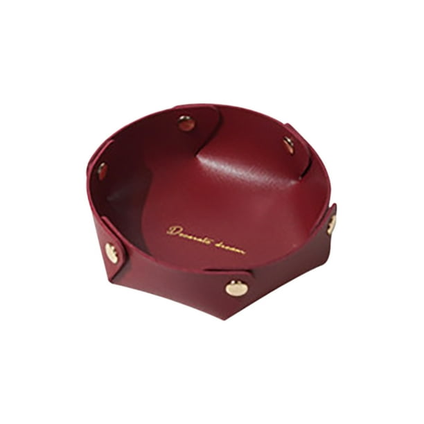 OAVQHLG3B Jewelry Tray, Valet Tray PU Leather Tray for Men Key Wallet