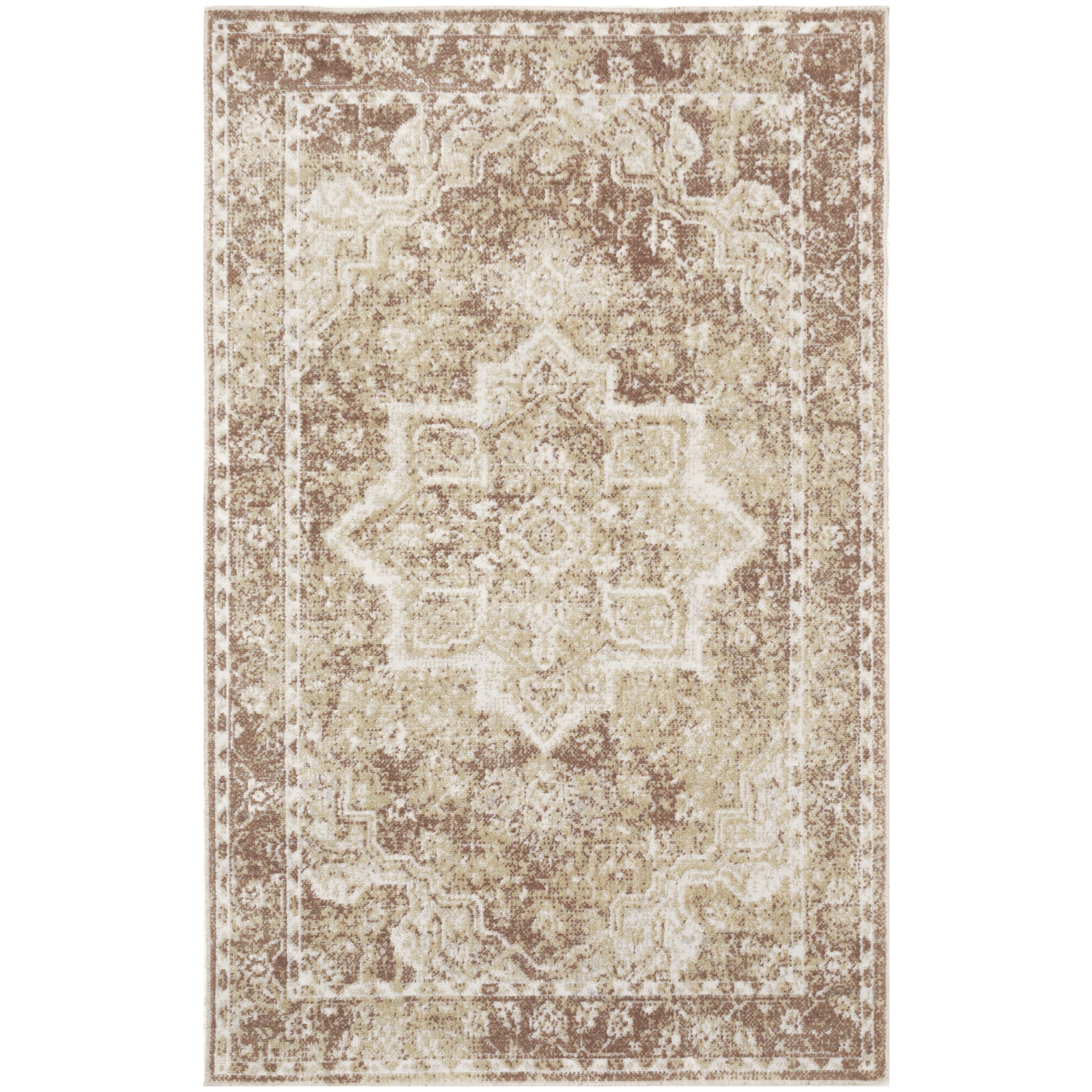 Nourison Astra Machine Washable 2' x 3' Rust Vintage Indoor Rug