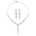 thumbnail image 2 of QIQUWOHUL Cubic Zirconia Jewelry Set For Women Chandelier Necklace Dangle Earrings Set Wedding Bridal Jewelry For Bride Bridesmaid, 2 of 9