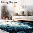 thumbnail image 2 of ODIKA 2'x3' Machine Washable Non-Slip Area Rug, Whimsical Dark Garden Enchanted Floral High Traffic Rug, Blue, 83804, 2 of 7
