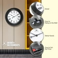 thumbnail image 6 of Infinity Instruments Roman Weave Plastic 16" Indoor Wall Clock with Roman Numerals & Quartz Movement for Accurate Timekeeping, Black, 6 of 7