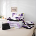 thumbnail image 6 of jejeloiu Retro Splash Ink 7-Piece Bedding Comforter Set,White Purple King Bedding Sets For Adult Reversible, 6 of 8