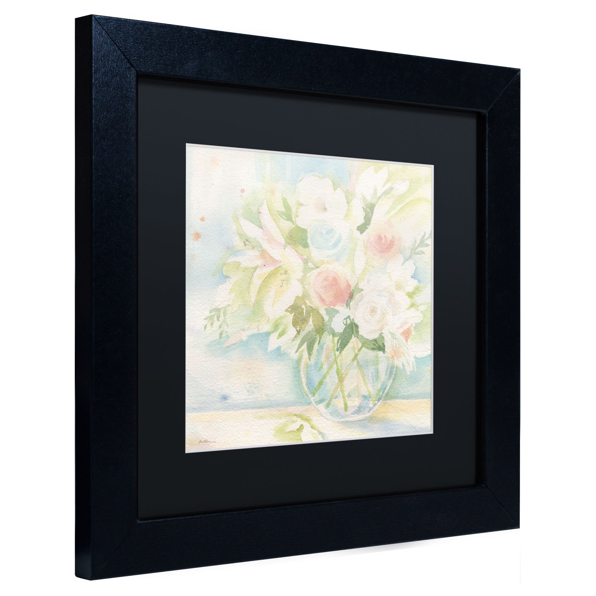 Trademark Fine Art "Early June Bouquet" Canvas Art by Sheila Golden, Black Matte, Black Frame