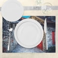 thumbnail image 3 of Ambesonne Medieval Place Mats Set of 4, Old Stone House Town, Standard Size, Grey Red Brown, 3 of 6