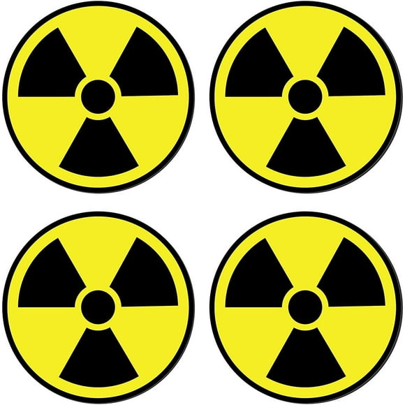 Jinsinto Nuclear Radiation Warning Symbol Stickers 2-Inch Diameter (Pack of 4 Decals)