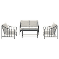 thumbnail image 3 of Better Homes & Gardens Aubrey 4-Piece Steel Outdoor Conversation Set with Cushions, Cream, 3 of 11