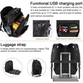 thumbnail image 5 of Extra Large Travel 17.3 Inch Laptop Backpack Water Resistant Business Gaming Computer Backpack with USB Charging Port Earphone Hole College School Bookbag, 5 of 8
