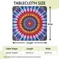 thumbnail image 2 of Colorful Rainbow Tie Dye Spiral Pattern Square Fitted Tablecloth with Elastic Edge,Square Table Cover,Washable Elastic Table Cover for Home Kitchen Party Decor 36"x36", 2 of 6