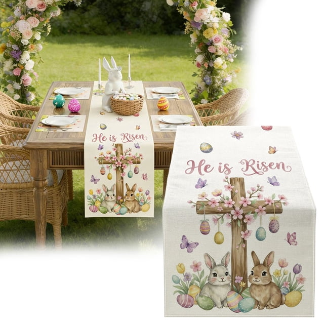 zhangmingg Egg Table Runner Festive Kitchen Party Decoration for Holiday Celebrations and Dining Table Setting