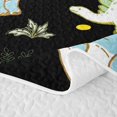 thumbnail image 5 of Feelyou Cute Volcano Dinosaur Twin Quilt Set for Boys Girls, Tropical Palm Wildlife Twin Coverlet Set, Black Blue, 2 Pieces, 5 of 7