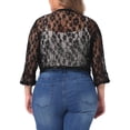 thumbnail image 3 of Agnes Orinda Women's Plus Size Bolero Tie Front Hollow Out Lace Crop Shrug, 3 of 6