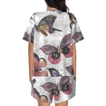 thumbnail image 3 of Bixox Women's Vintage Butterflies Printed Pajama Set 2 Piece Lounge Set Top and Shorts Soft Pajamas, Shorts with Pockets, 3 of 7