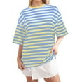 thumbnail image 1 of Liquidation d'Économies! BEFOKA T-Shirt Grande Taille pour Femmes, Blouse Décontractée d'Été pour Femmes, Mode Décontractée Confortable Imprimé Col Rond Manches Courtes Haut Blouse T-Shirt, 1 of 3
