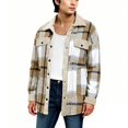 thumbnail image 4 of YODETEY Men’s Plaid Sherpa Jacket, Midweight Casual Winter Plaid Outer Shirt Jacket, Big and Tall ,Size S-2XL, 4 of 4