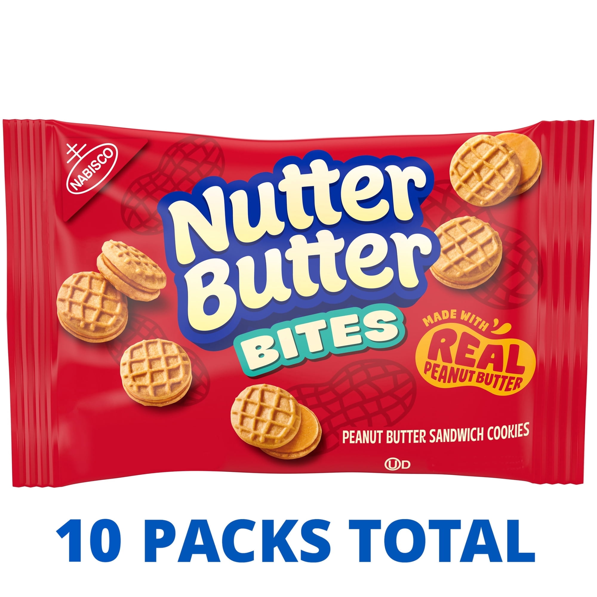 Nutter Butter Bites Peanut Butter Sandwich Cookies, 10 Snack Packs