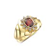 thumbnail image 4 of RYLOS Rings for Women 14K Yellow Gold Ring with Oval 7X5MM Gemstone &  Sparkling Diamonds January Garnet Jewelry Size 7, 4 of 8