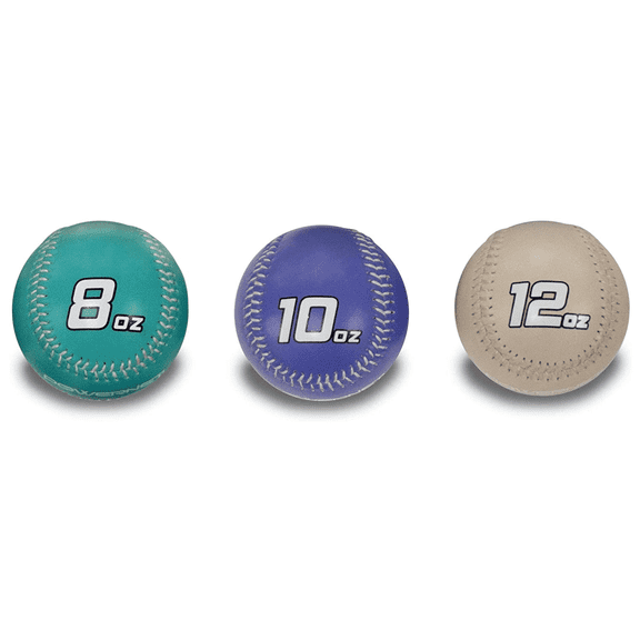 PowerNet Weighted Baseball Bundle, Heavy Training Balls for Pitching and Throwing, Baseball Training Equipment to Build Strength, Weighted Baseballs for Throwing (Long Toss Set)