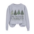 thumbnail image 5 of Futezty Merry Christmas Sweatshirt For Women Plaid Tree Cute Blouse Xmas Farm Holiday Pullover Tops, 5 of 5