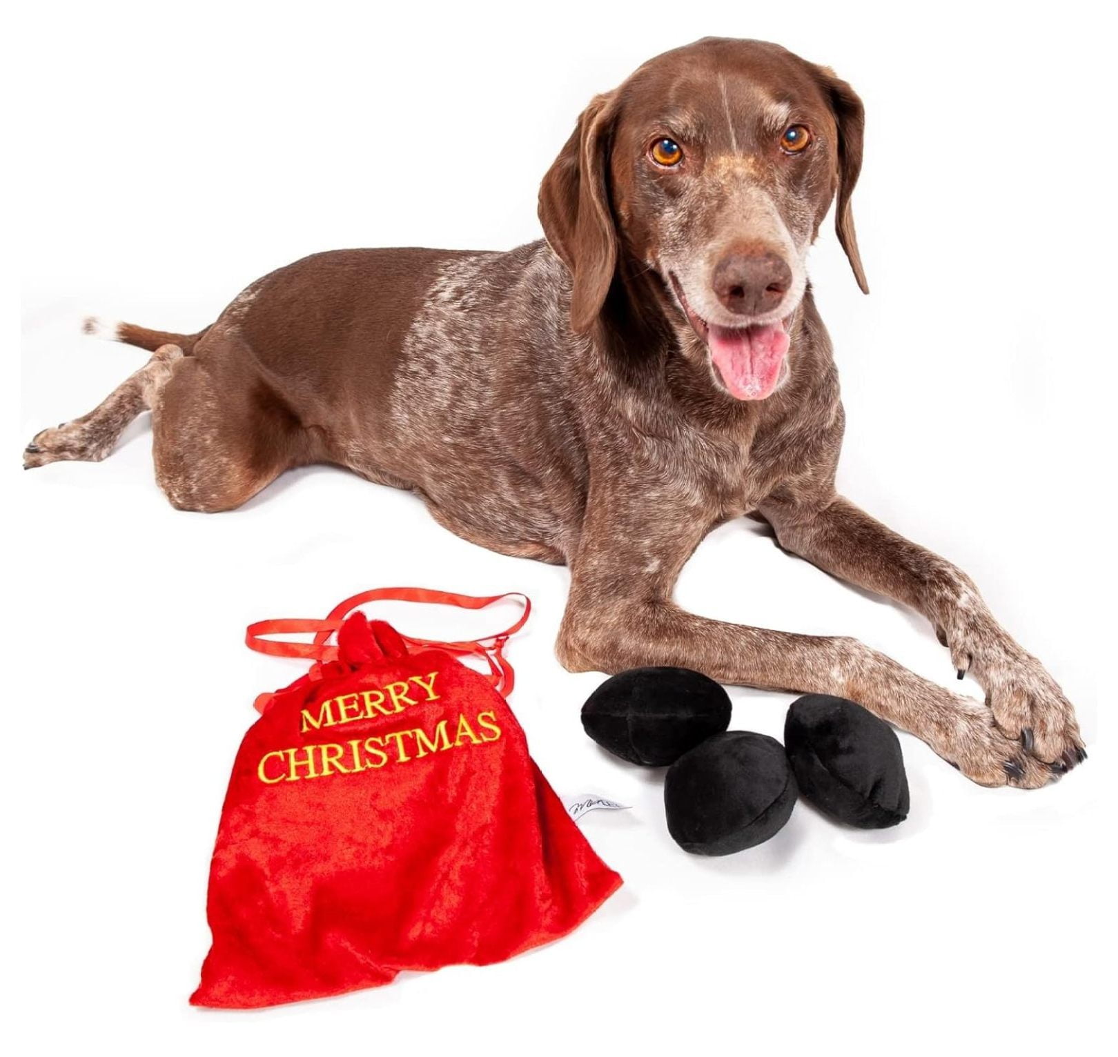 Bag of Coal Plush Christmas Dog Toy - 3"- Squeaky Interactive Pet Present