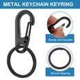 thumbnail image 4 of 1.28" x 0.98" Metal Keychain Keyring, 5 Pcs Black Key Chain Ring Clip Sturdy Key Accessories Holder Organizer for Chain Making Kit Home Car Keys Art Crafts, 4 of 6
