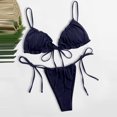 thumbnail image 2 of Womens Swimsuits Three-Point Bikini Skinny Hot Spring with Small Breasts Blue Bathing Suits for Women XL, 2 of 3