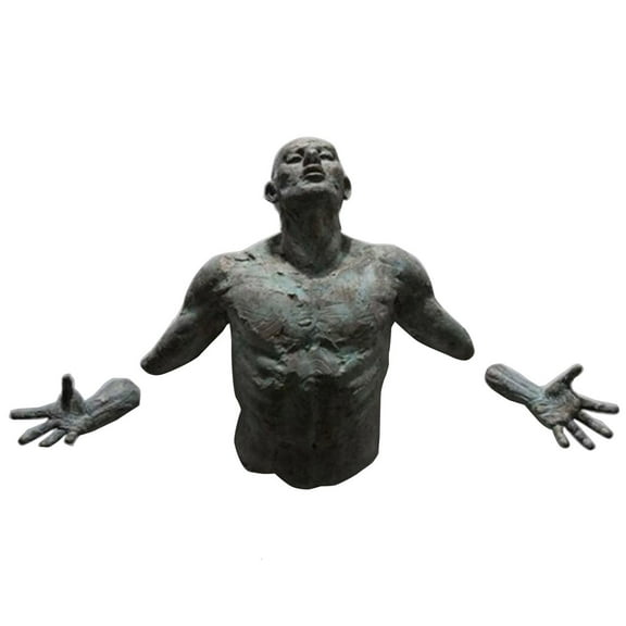 YIEMEEN 3D Through Wall Figure Sculpture Resin Abstract Electroplating Crafts Decor
