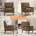 thumbnail image 5 of EOP Modern Oversized Accent Chair, Upholstered Fabric Reading Armchair, Living Room Chair with Wood Legs, Single Sofa Chair for Living Room, Bedroom, Office, Brown, 5 of 9