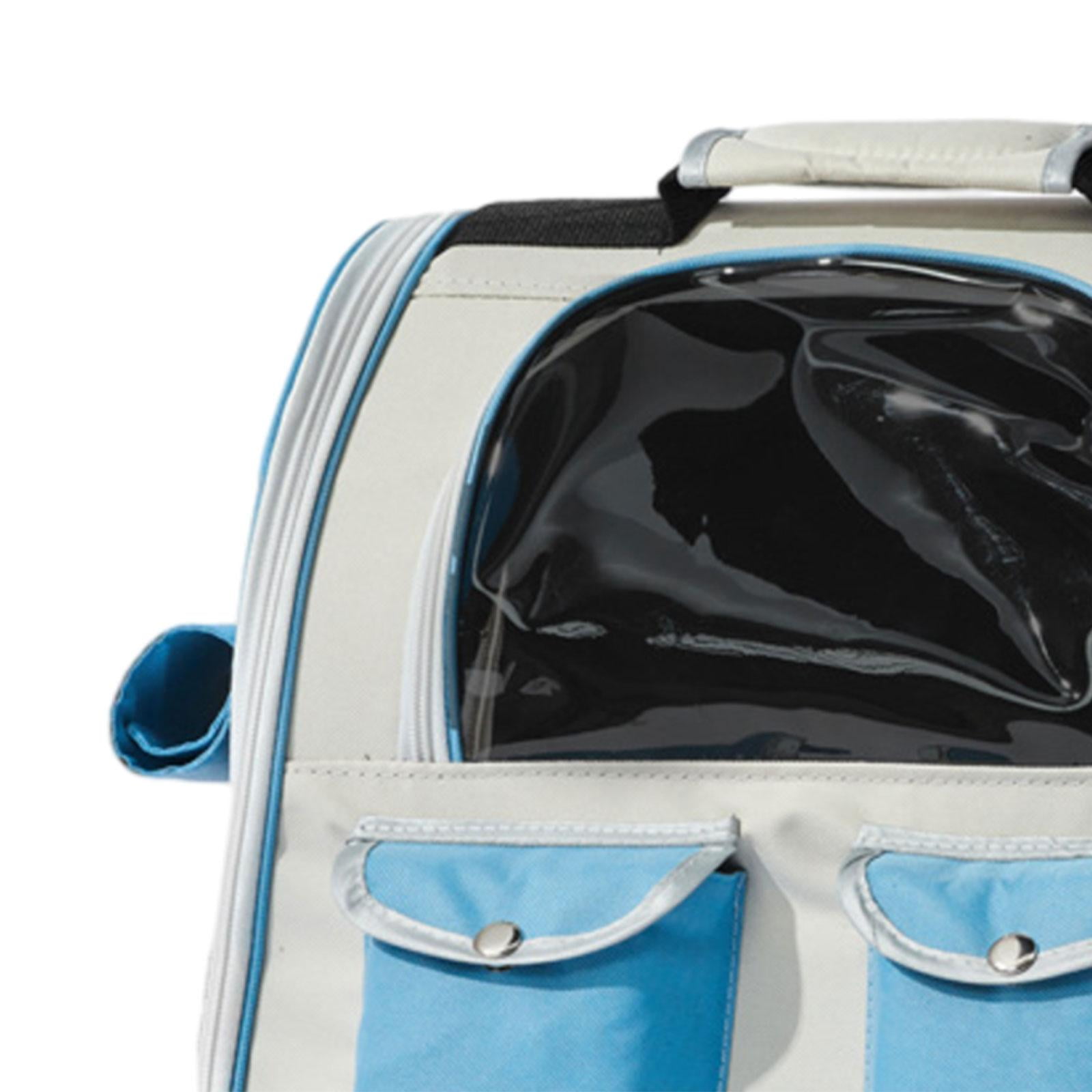 Cat Carrier Backpack Pet Travel Backpack Breathable Carrying Bag Transparent Dog Cat Carrier Cat Dog Backpack Bag for Outdoor Use Blue