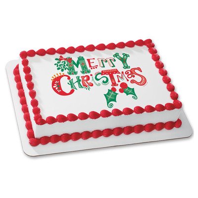 Christmas Edible Icing Image For 1 4 Sheet Cake Walmart Com Walmart Com christmas edible icing image for 1 4 sheet cake