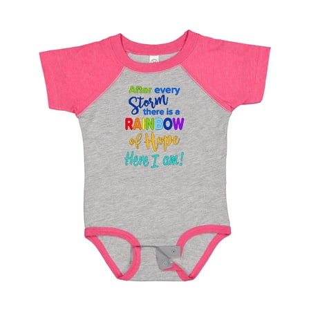 

Inktastic After Every Storm There is a Rainbow of Hope- Here I Am! Gift Baby Boy or Baby Girl Bodysuit