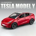 thumbnail image 1 of New 1:24 Teslas Model Y Model 3 With Charging Pile Alloy Car Die Cast Toy Car Model Sound and Light Children's Collectibles Gift Model Y Red, 1 of 6