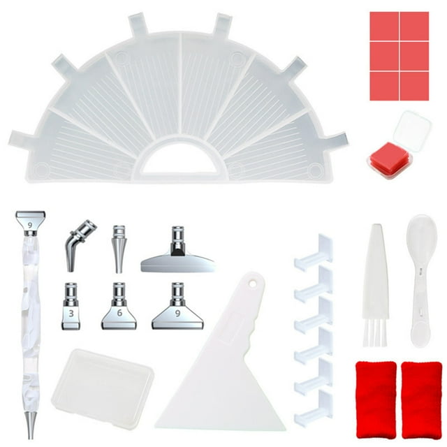Aursykel DIY Kit with Drill Pen Rhinestone Storage Tray Bead Classification Stitch Art Tool for Embroidery Includes Hand Embroidery Accessories Easy Installation