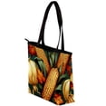 thumbnail image 3 of Thanksgiving Canvas Leather Mix Hand-Held Tote Bag Twill Sponge Jeanette 30x10.5x39cm/11.8x4.1x15.4in, 3 of 5