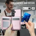 thumbnail image 5 of JEEHOOD Case For Samsung Galaxy S23 FE 5G, RFID Blocking Compatible With MagSafe Detachable 2 In 1 Wallet With Snap fastening Card Holder,PU Leather Case,Kickstand Magnetic Protective Cover,Pink, 5 of 8