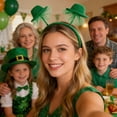 thumbnail image 6 of QuanTara St. Patrick's Day Shamrock Headband, Green Irish Festival Party Headwear with Clover Design, Carnival Party Props for Adults & Kids, Elastic Unisex Headband, 6 of 6