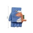 thumbnail image 3 of TIELUTT Cartoon Dinosaur Print Knitted Warm Convertible Flip Mittens Top Fingerless Children Winter Cold Weather Gear Men Warm Clothes for Men Winter Camping Womens Visors No Headache Womens Baseball, 3 of 4