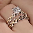 thumbnail image 2 of Womens Geometric Alloy Ring Set Electroplated Rings for Festivals Geometric Design Two Piece Set Fashion Jewelry Finger, 2 of 3