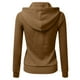 thumbnail image 2 of Gibobby Sudadera mujer con cierre, Sudadera básica de manga larga con cordón y bolsillos para mujer(Café,M), 2 of 3