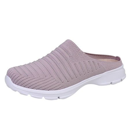 KELINFONG Womens Backless Slip on Mesh Sneakers Men s Mules Shoes Couples Comfortable House Slippers