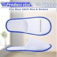thumbnail image 2 of Tutuviw 10 Pairs Disposable Slippers for Guests, Closed Toe Non Slip Spa Slippers, Bulk Soft House Slippers, Winter Warm Flops for Boys Girls Travel Hotel Party Indoor Outdoor (Blue), 2 of 8