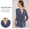 thumbnail image 4 of Long Sleeve Workout Shirts Yoga Tops Long Sleeve Open Back Workout Tops for Women, 4 of 6