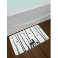 thumbnail image 2 of Deer Bath Mat, Doodle Style Illustrated Animals Among Birch Tree Silhouettes, Plush Bathroom Decor Mat with Non Slip Backing, 29.5" X 17.5", Apple Green Dimgray, by Ambesonne, 2 of 2